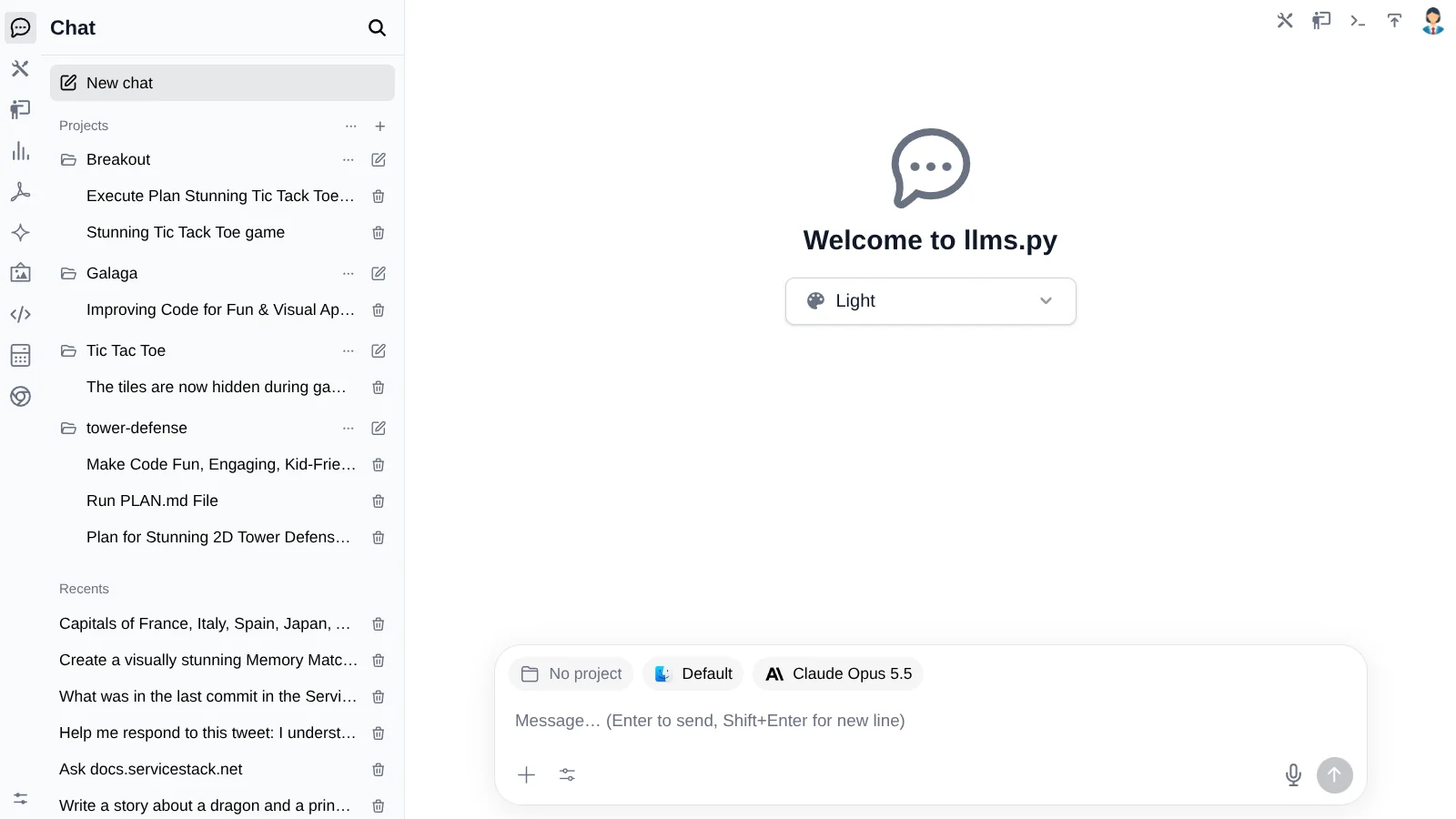 Chats grouped into project folders — Chats grouped into project folders