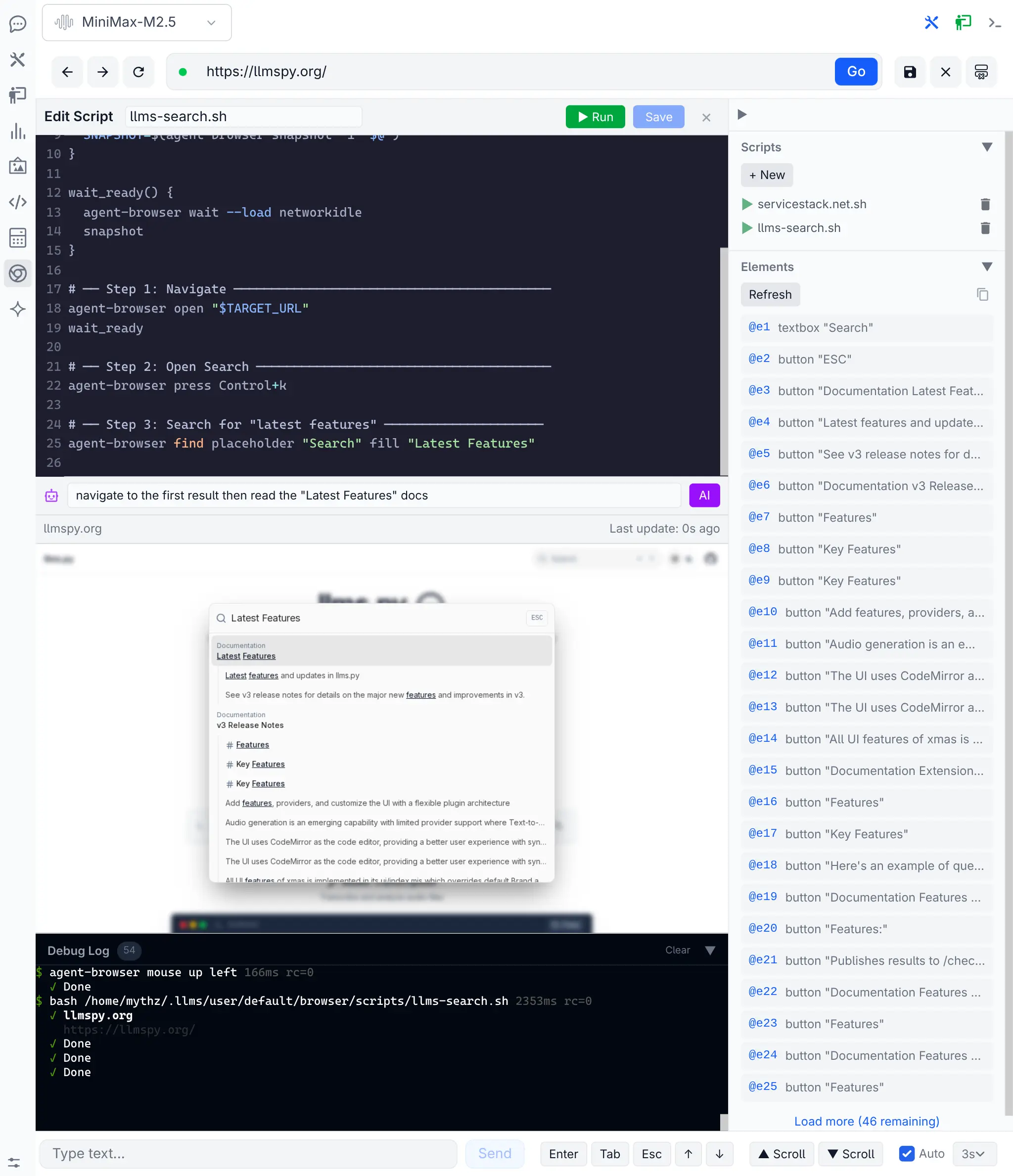 Browser script generate