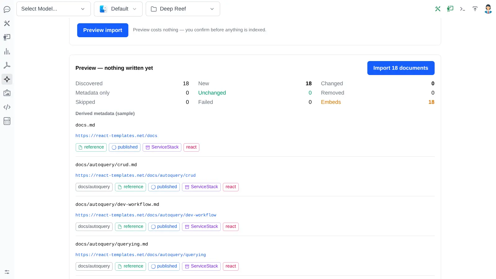 Preview a recurring folder import