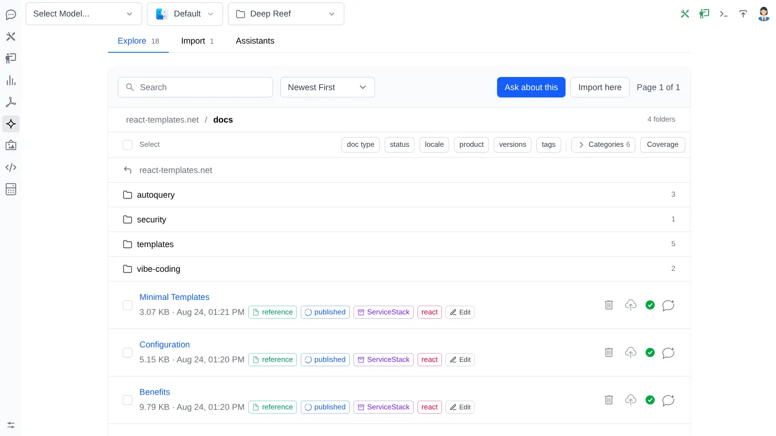 Browse categories
