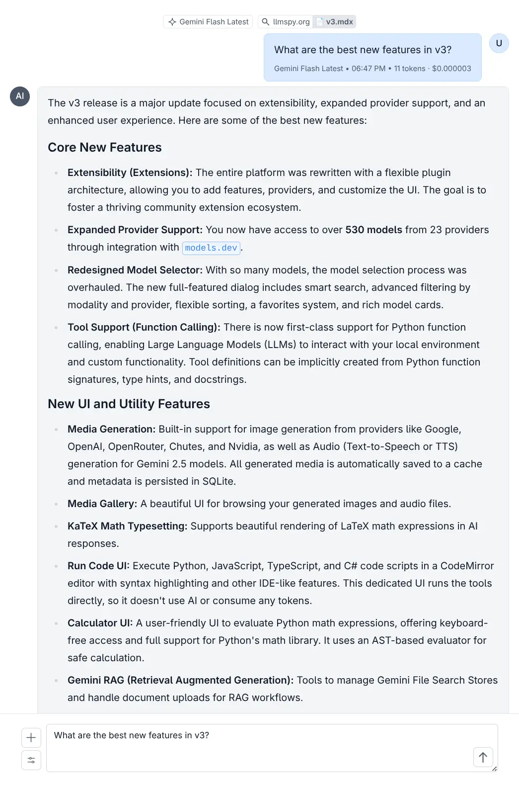 Gemini RAG chat with document context
