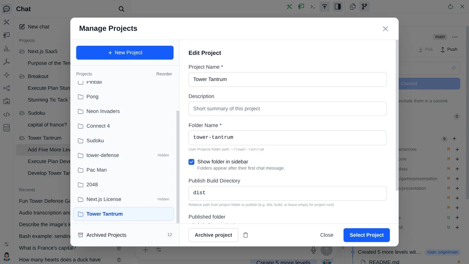 Chat projects