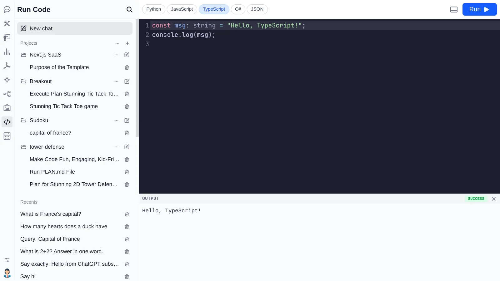 TypeScript code