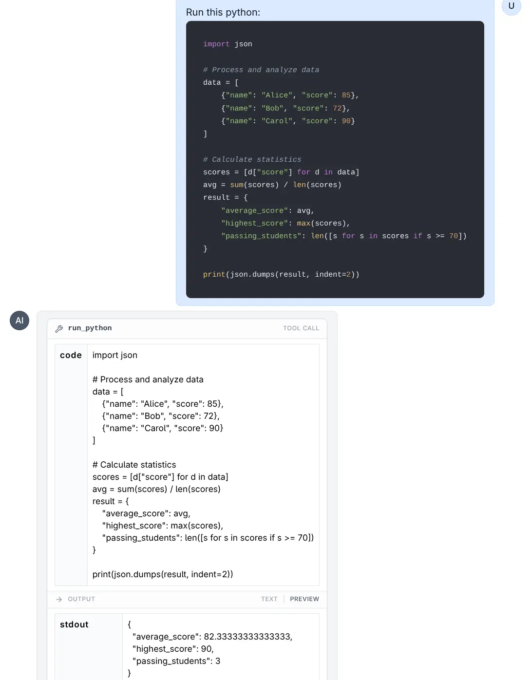 Python Code Execution Tool