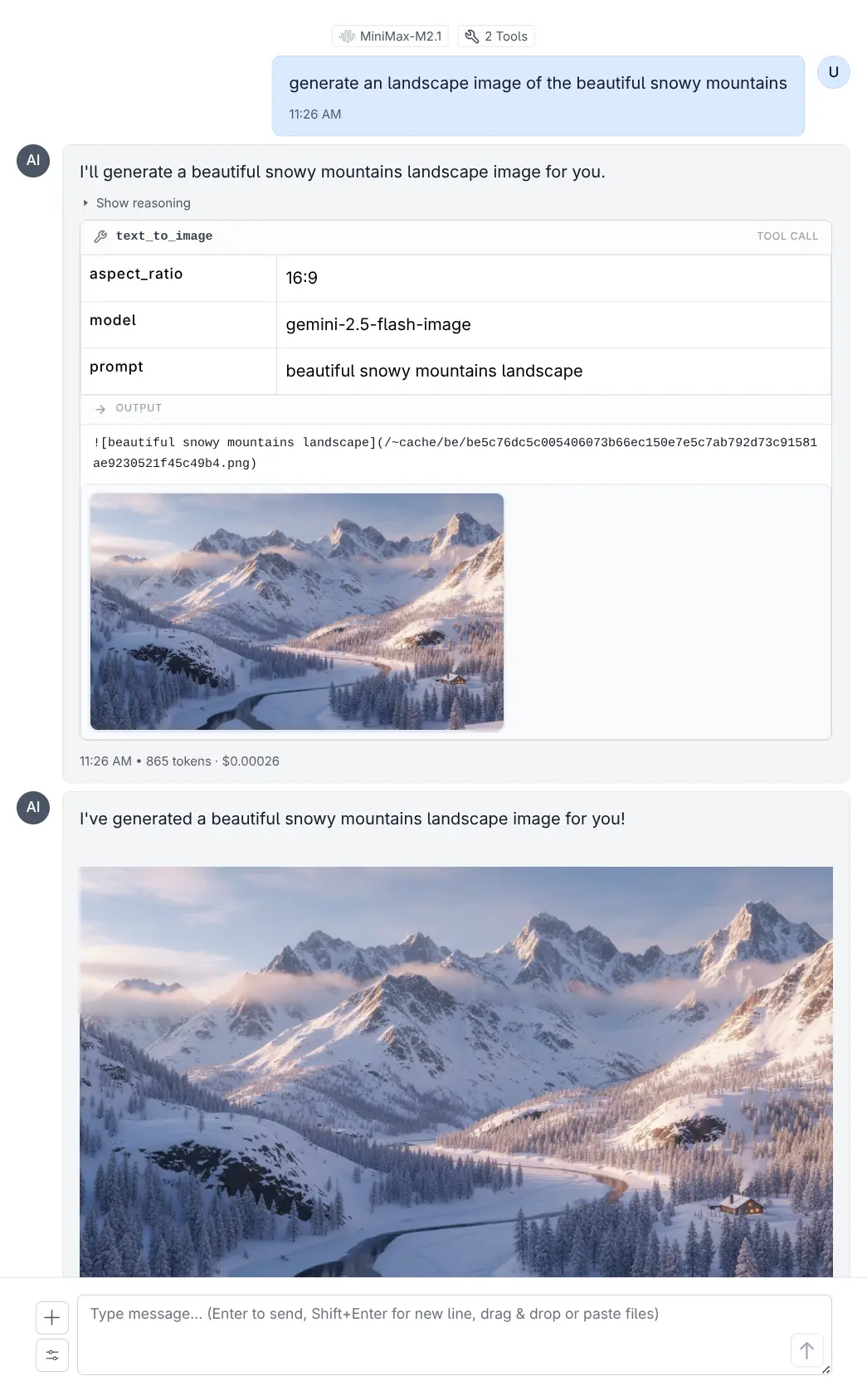 Gemini image generation via MCP